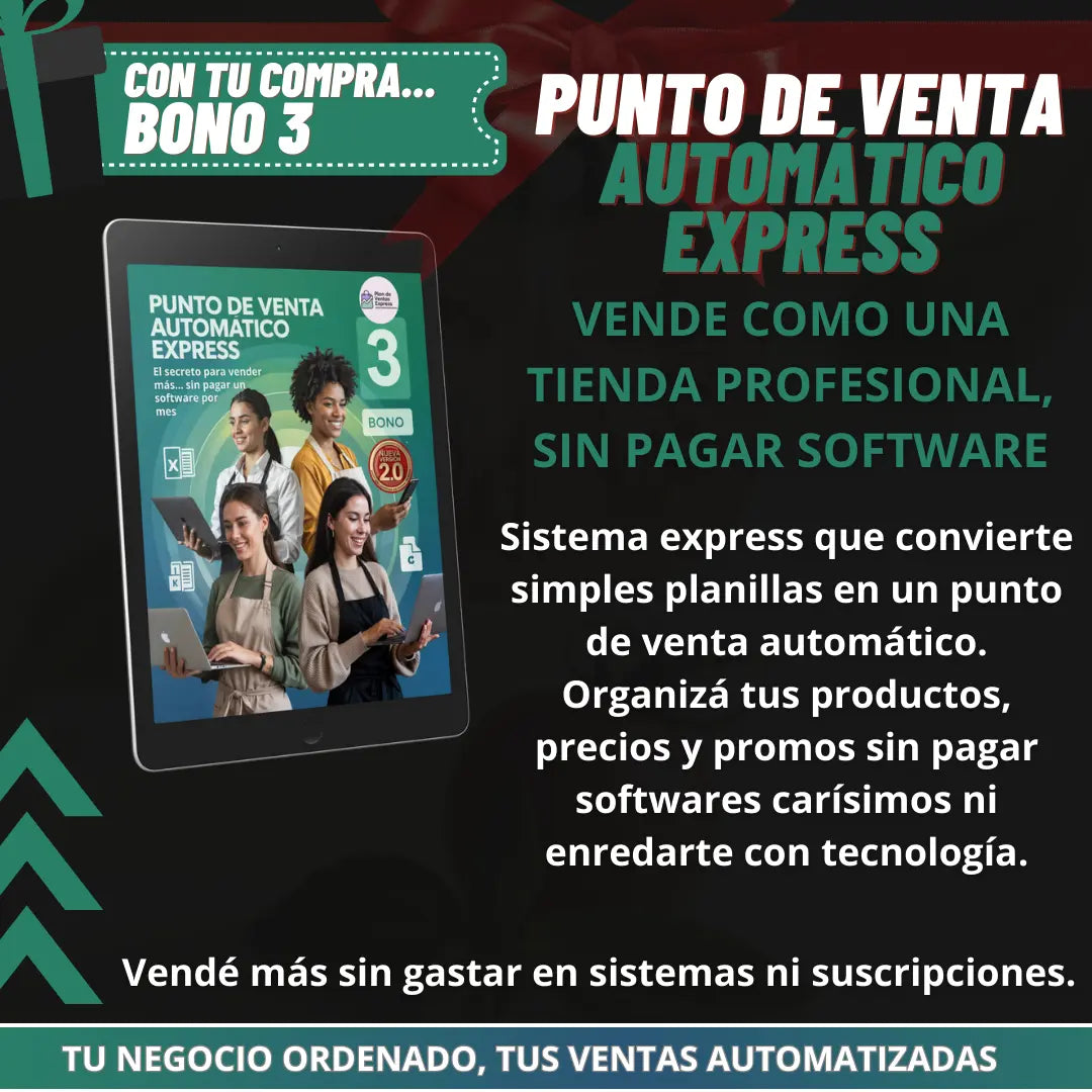 Plan de Ventas Express para Emprendedoras 2.0 + 12 BONOS | Activá 5 a 30 ventas por semana