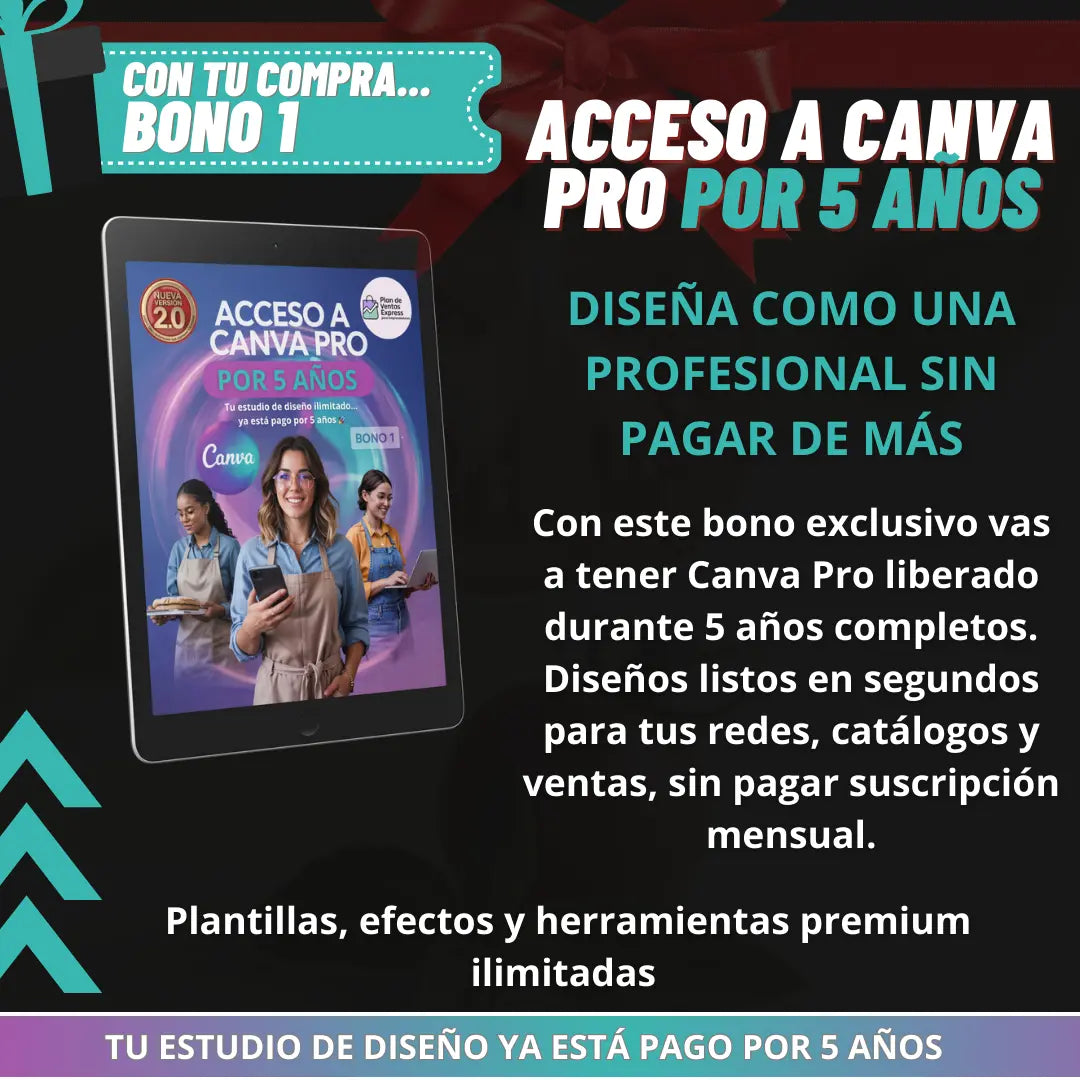 Plan de Ventas Express para Emprendedoras 2.0 + 12 BONOS | Activá 5 a 30 ventas por semana